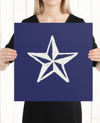 Indigo Nautical Star Art Print