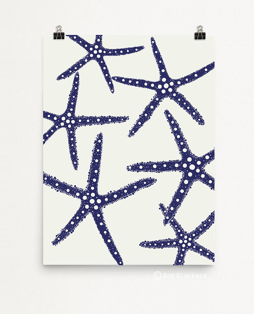 Indigo Starfish Art Print