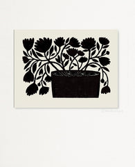 Flowing Black Floral Art Print