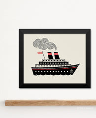 Steamship Art Print
